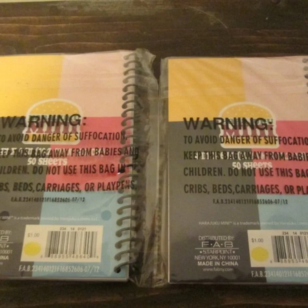 Two NWT Holographic Harajuku Lovers Spiral Mini Notebook Journal 50 Sheets Each - Picture 2 of 2